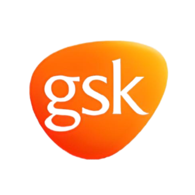 GSK logo on a black background