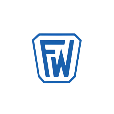 FW logo on a black background